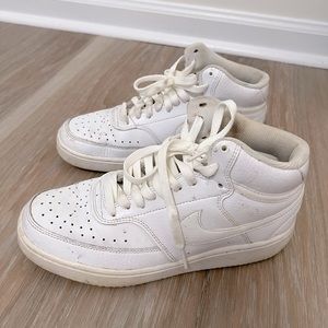 White Nike Mid rise sneakers, size 8 women’s